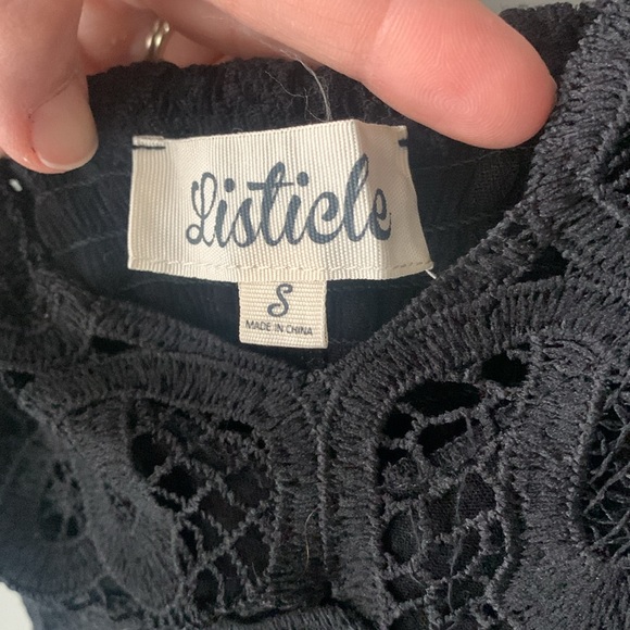 Listicle (Dry Goods) black lace mini dress size small - Picture 2 of 3